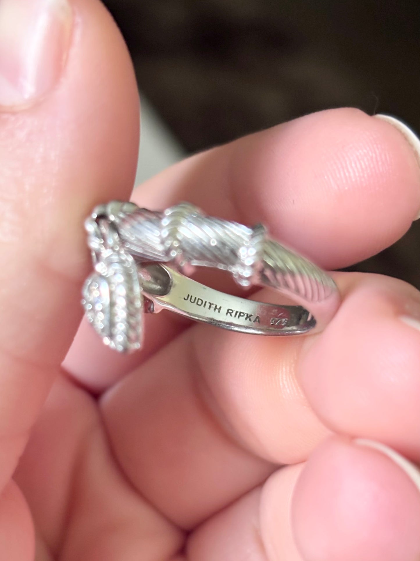 Judith Ripka Heart Dangle Ring