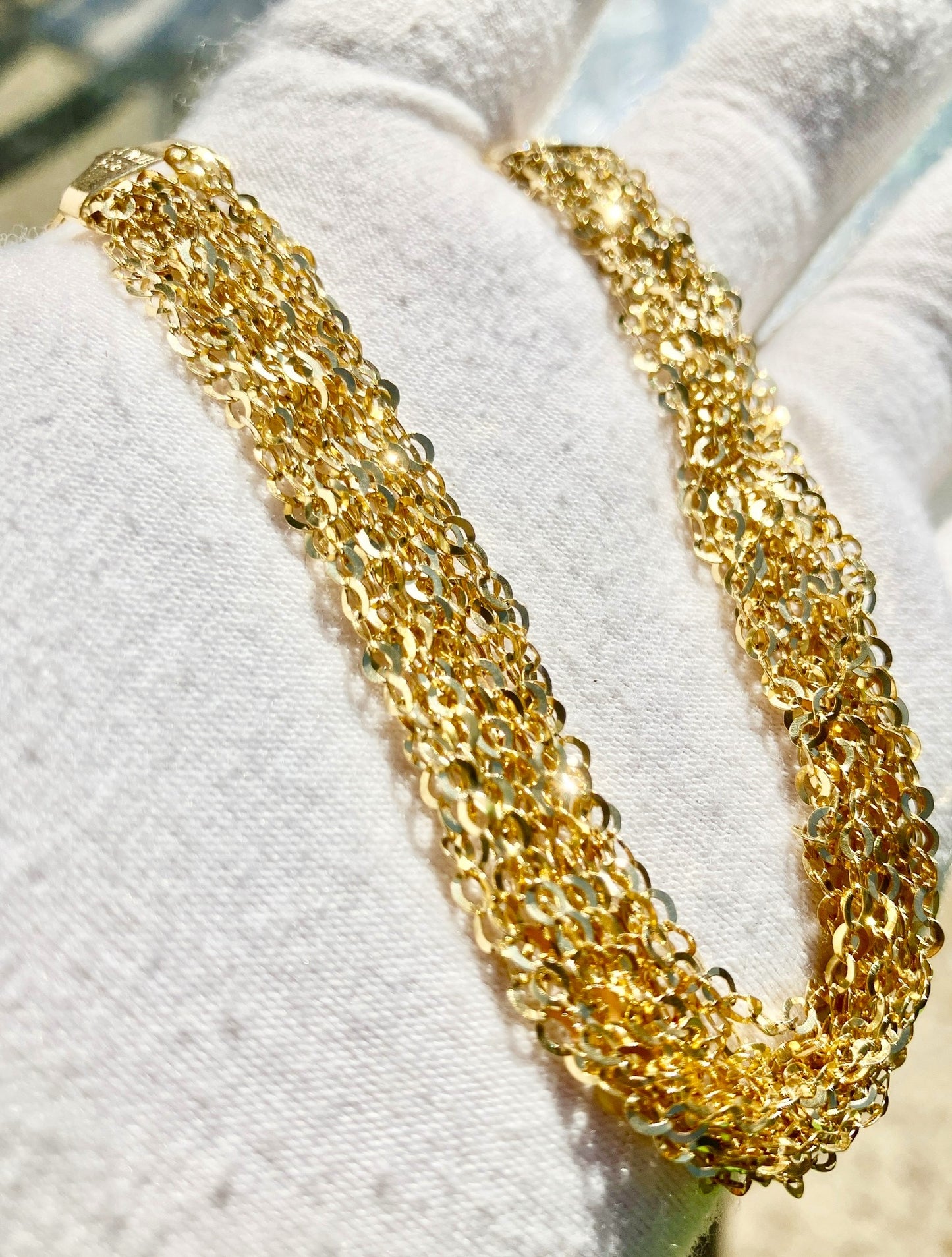 Gold Plated Mesh Chain Bracelet