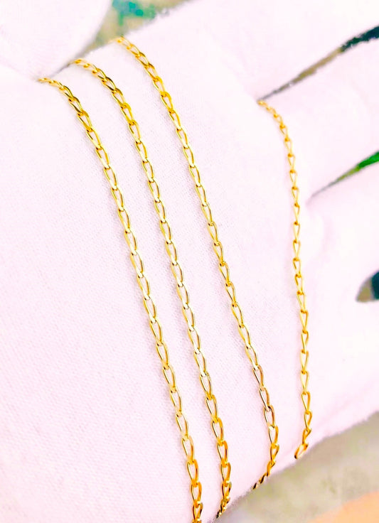 14k Gold Diamond Cut Paperclip Link Chain