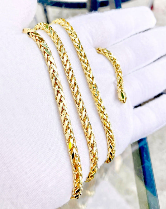 10k Gold Diamond Cut Wheat Chains (2 Sizes!)