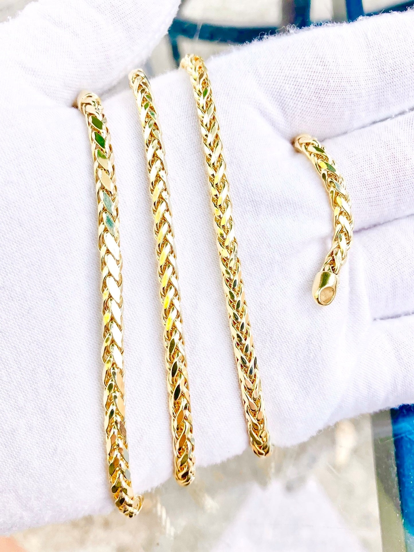 10k Gold Diamond Cut Wheat Chains (2 Sizes!)