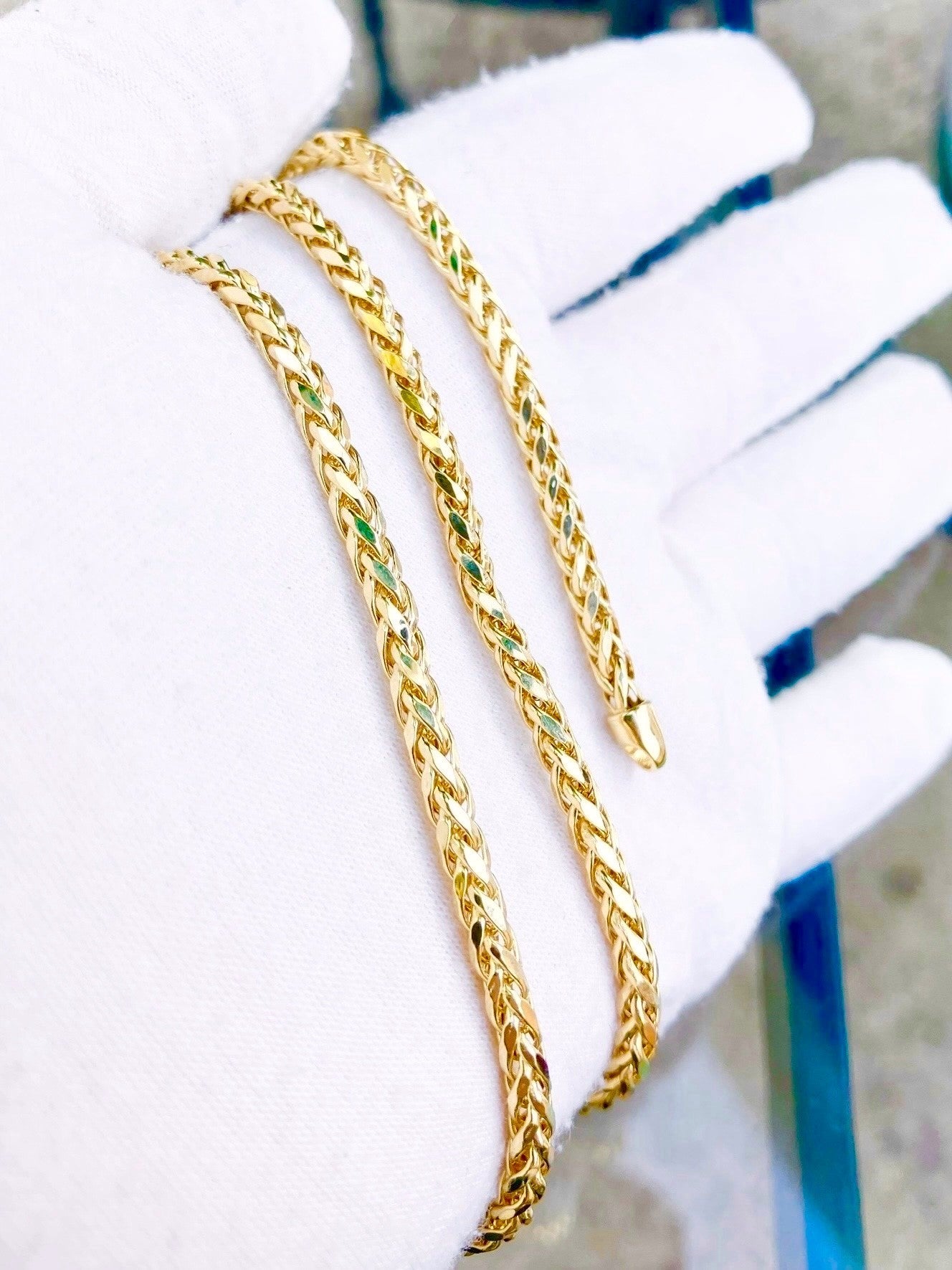 10k Gold Diamond Cut Wheat Chains (2 Sizes!)