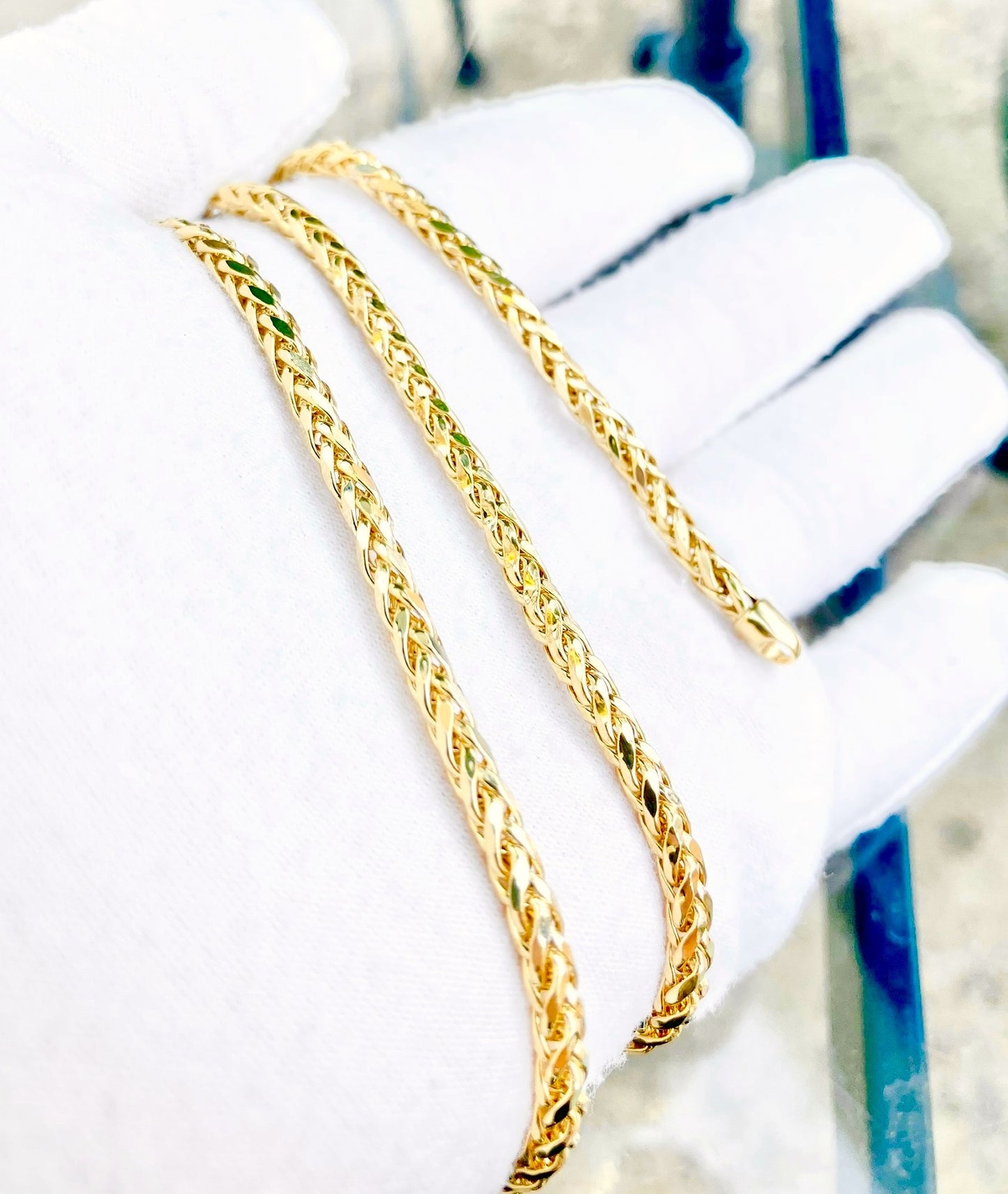 10k Gold Diamond Cut Wheat Chains (2 Sizes!)