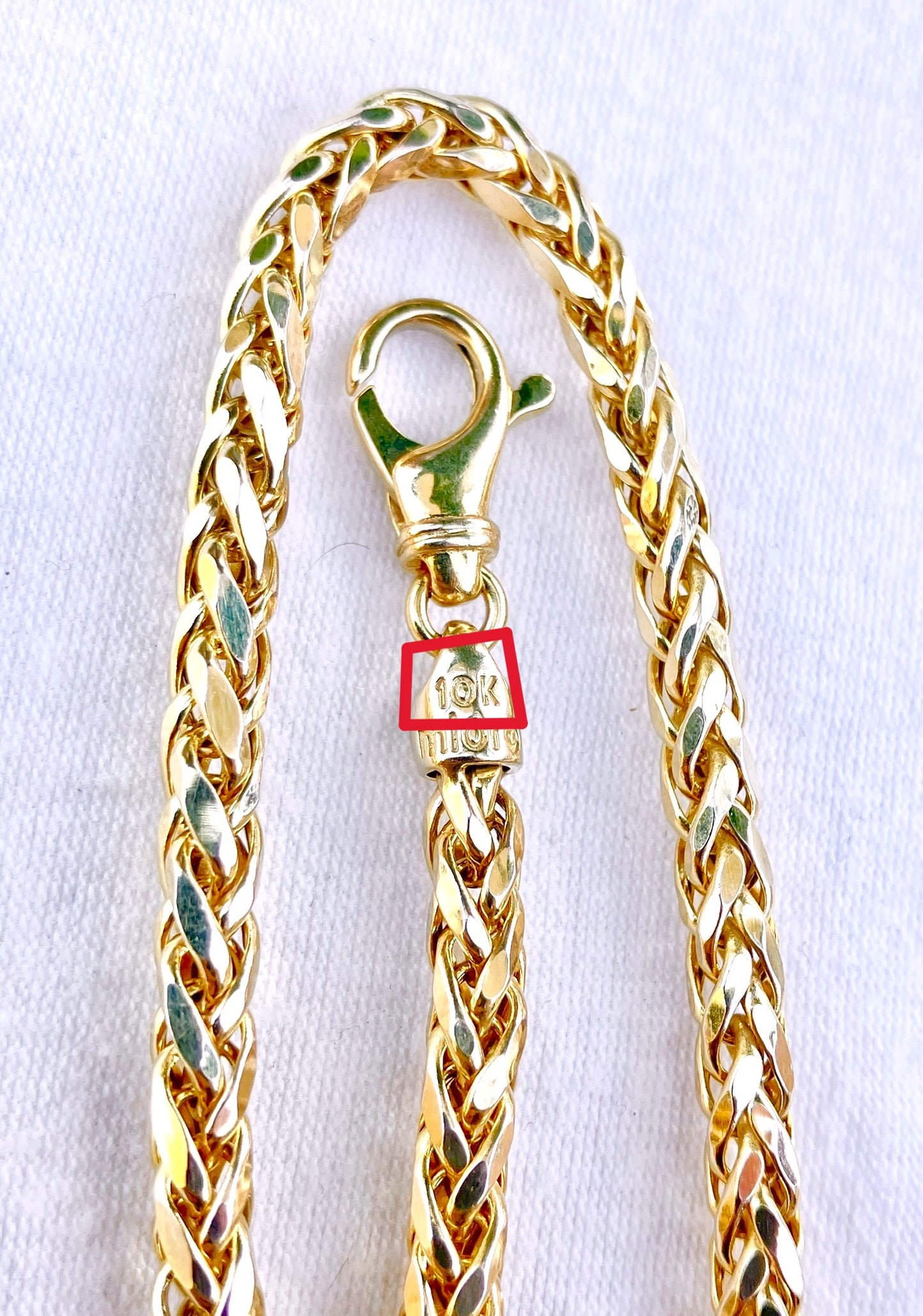 10k Gold Diamond Cut Wheat Chains (2 Sizes!)