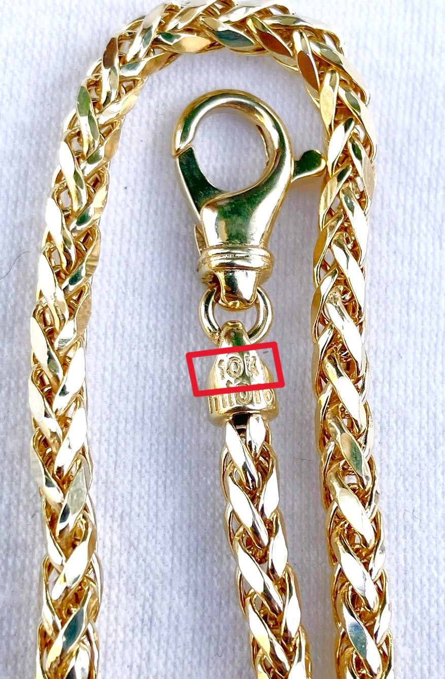 10k Gold Diamond Cut Wheat Chains (2 Sizes!)