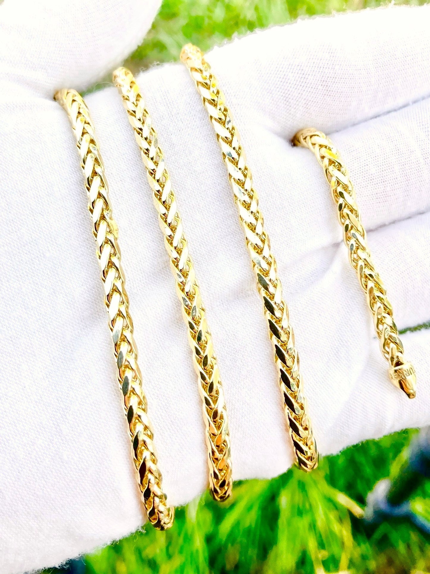 10k Gold Diamond Cut Wheat Chains (2 Sizes!)