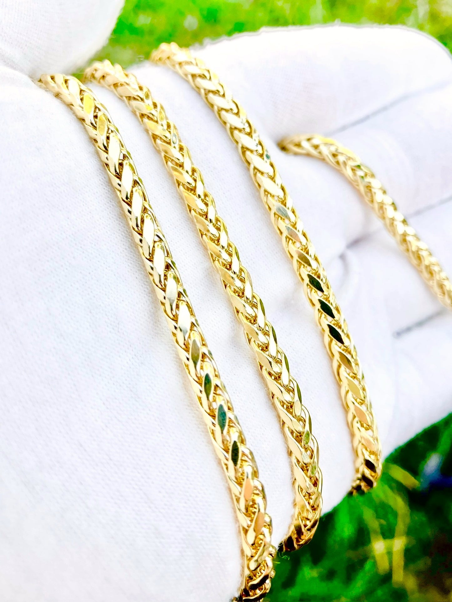 10k Gold Diamond Cut Wheat Chains (2 Sizes!)