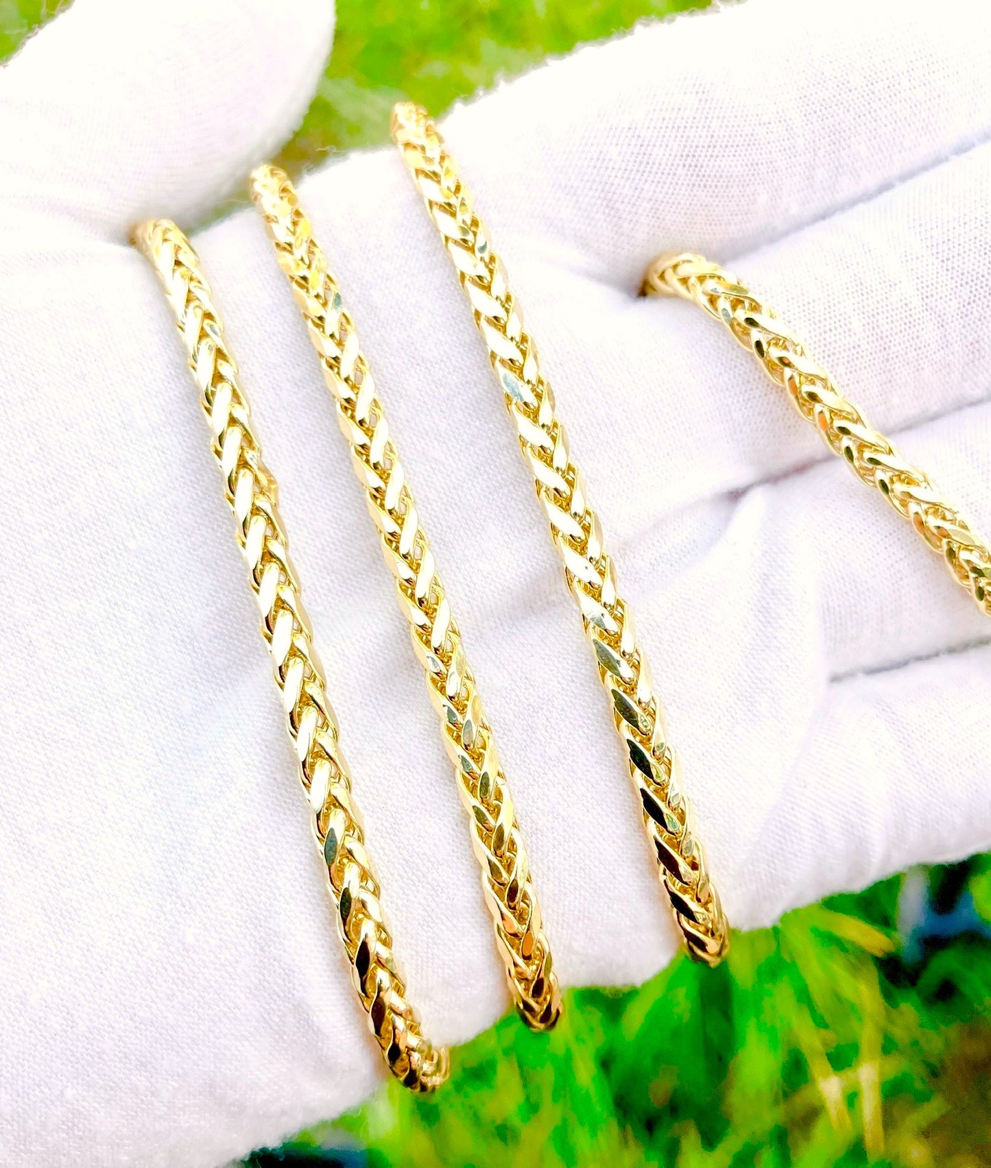 10k Gold Diamond Cut Wheat Chains (2 Sizes!)