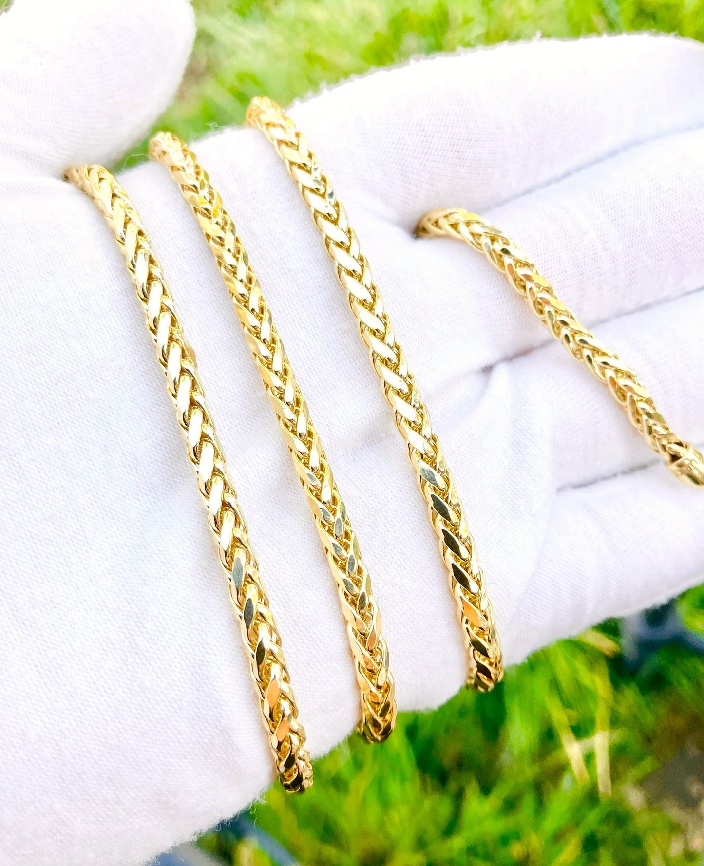 10k Gold Diamond Cut Wheat Chains (2 Sizes!)