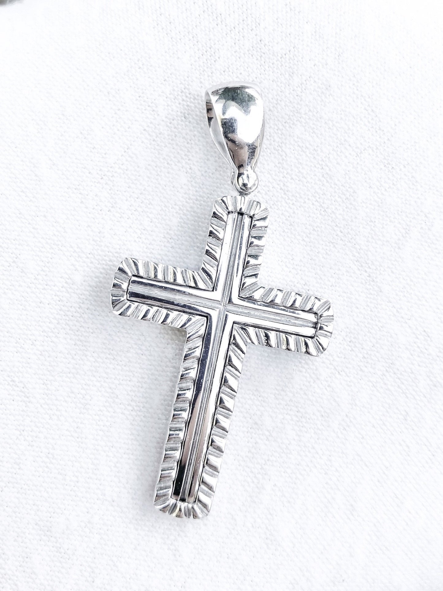 14k White Gold Cross