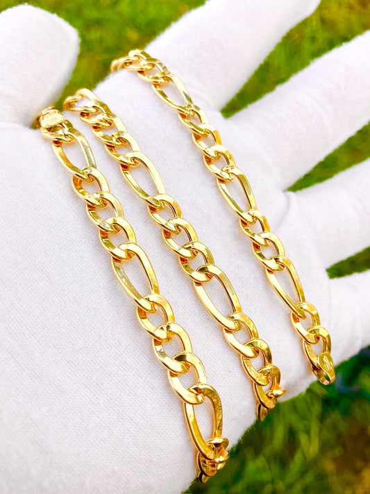 14k Gold Hollow Figaro Link Chain
