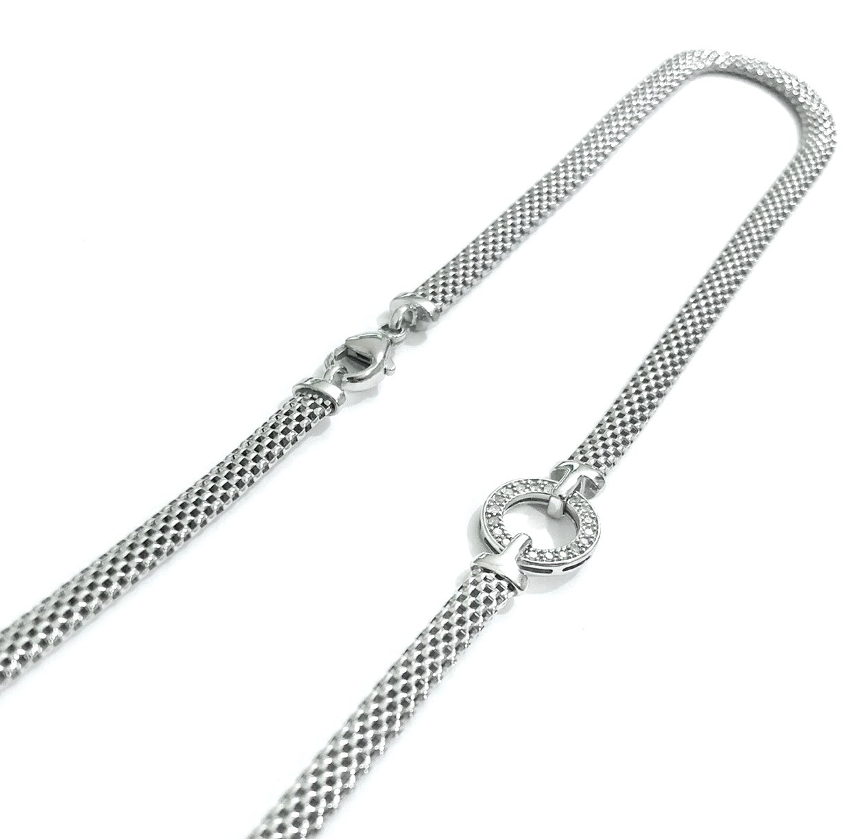 Mesh Chain with Diamond Halo Midpoint Set