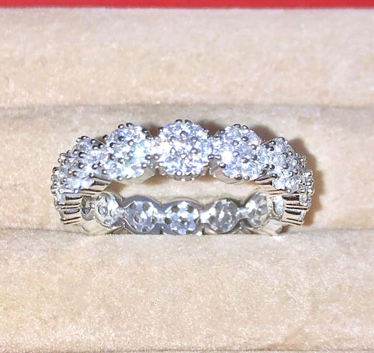 "Diamond" Halo Cluster Eternity Ring