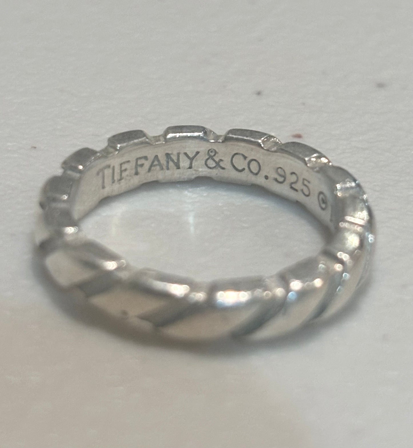 Vintage Tiffany & Co. 1995 Atlas Twist Ribbed Ring Sterling Silver