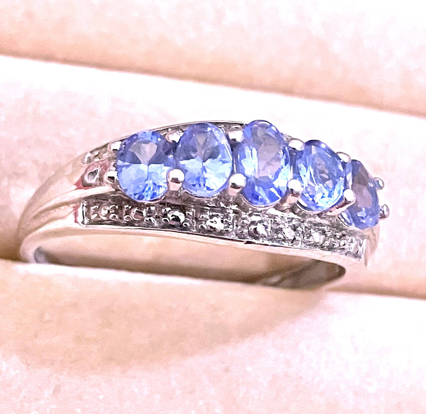 5 Stone Oval Cut Tanzanite Ring