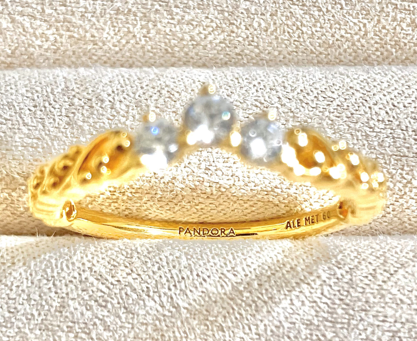 Gold Plated Pandora Regal Swirl Tiara Ring