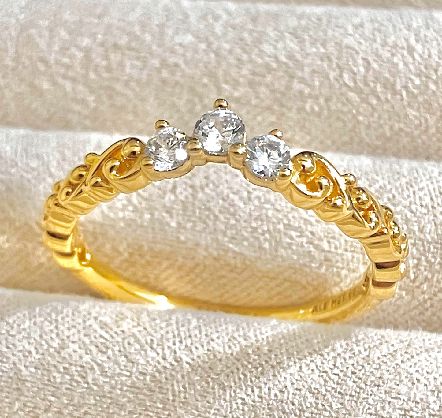 Gold Plated Pandora Regal Swirl Tiara Ring