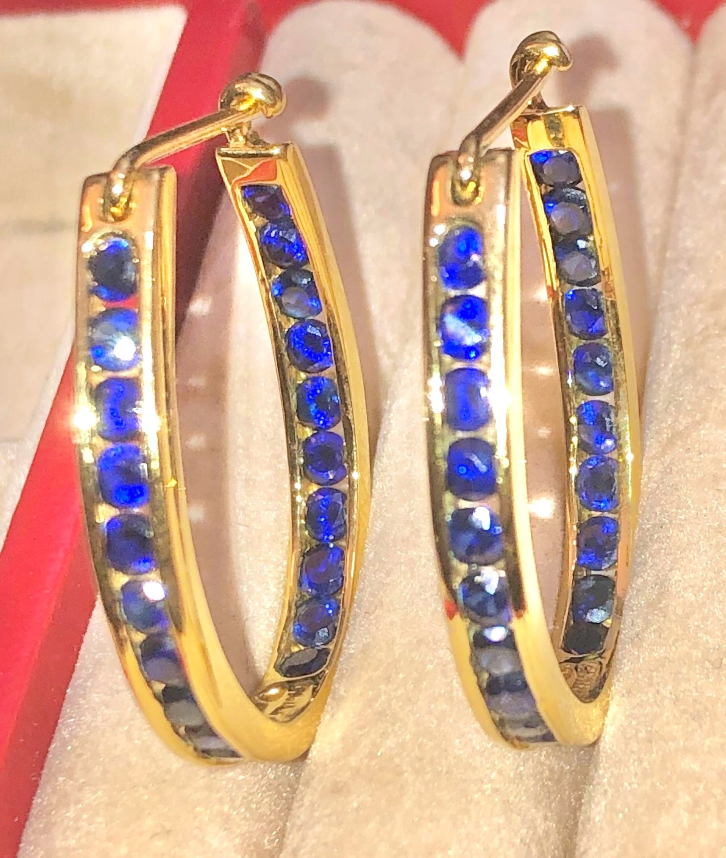 Gold Plated "Sapphire" Hoops