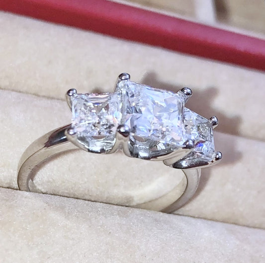 3 Stone "Diamond" Engagement Ring