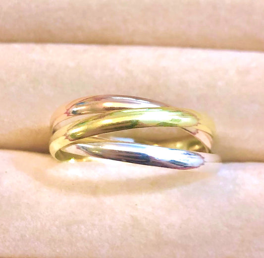 Tri-Color "Cartier” Trinity Ring