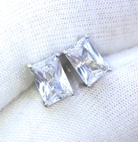 Baguette Cut "Diamond" Studs