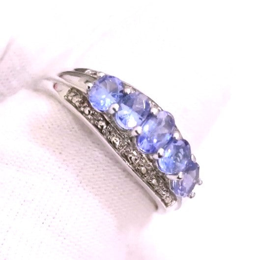 5 Stone Oval Cut Tanzanite Ring