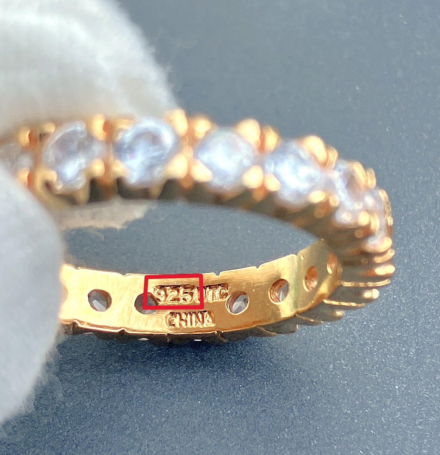 Gold Plated "Diamond" Eternity Ring (2 sizes!)