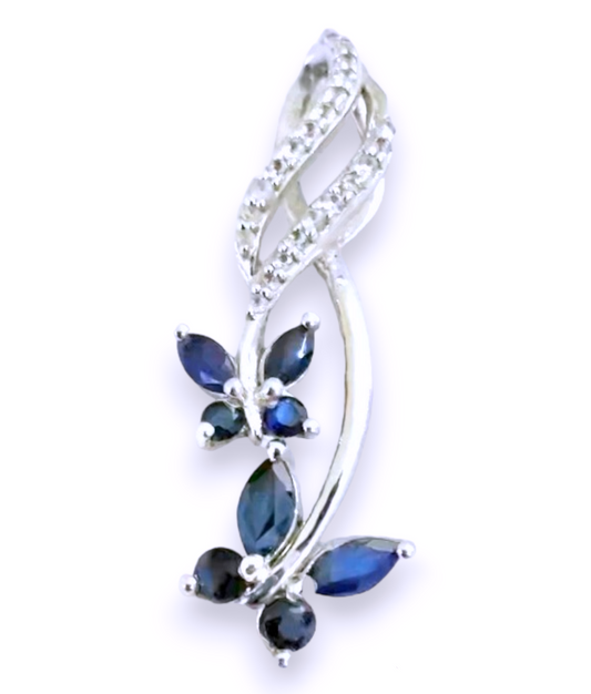Sapphire Butterflies and "Diamond" Pendant