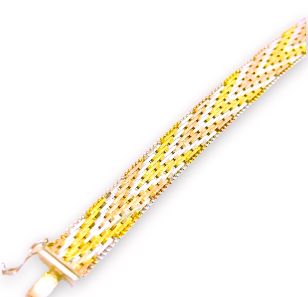 Tri-Color Matte & Gloss Bricked Arrows Bracelet