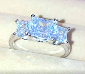 3 Stone "Diamond" Engagement Ring