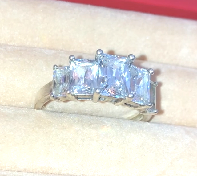 5 Stone Baguette Cut "Diamond" Ring