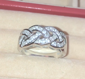 Channel Set Braided "Diamond" Ring