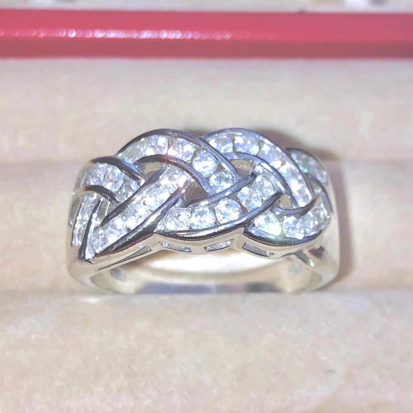 Channel Set Braided "Diamond" Ring