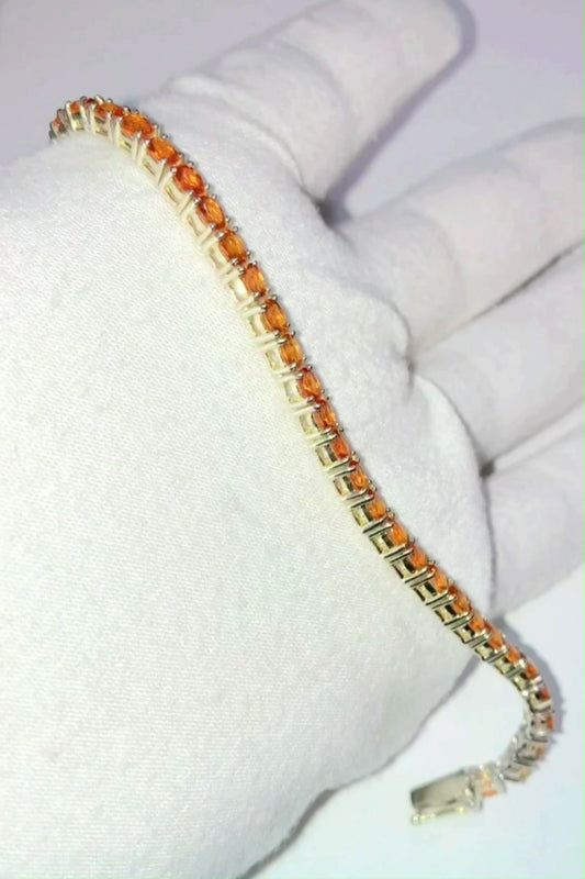 Orange Sapphire Tennis Bracelet