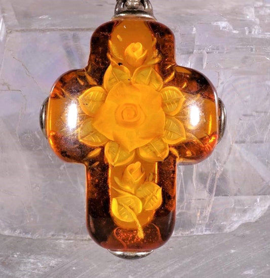Floral Amber Cross
